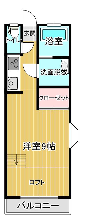 ニュー栃木ハイツ8号(ワンルーム/1階)の間取り写真
