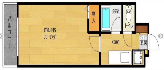 プリマヴェーラ井尻(1K/3階)の間取り写真