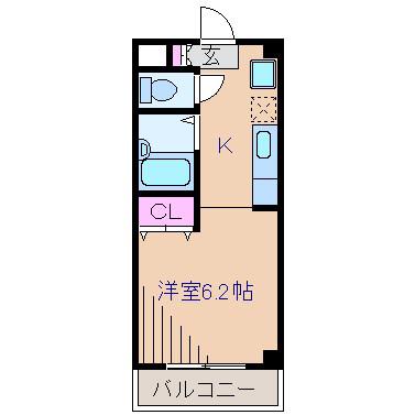 フローラ菊名(1K/3階)の間取り写真