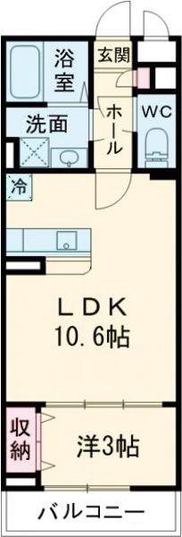 MTF-II咲(1LDK/3階)の間取り写真