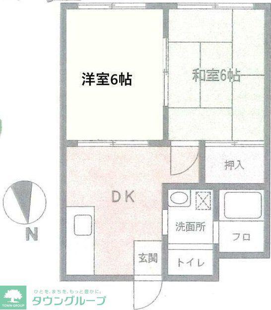 メゾン土志田(2DK/2階)の間取り写真