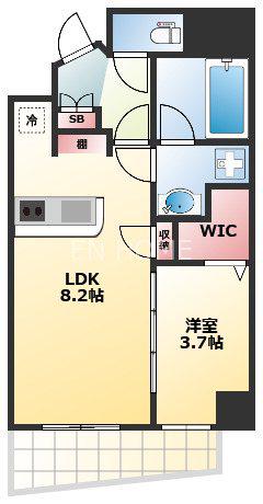シティヒルズブライトII(1LDK/6階)の間取り写真