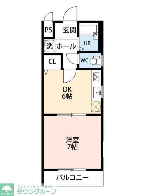 ヴィラ川崎(1DK/3階)の間取り写真