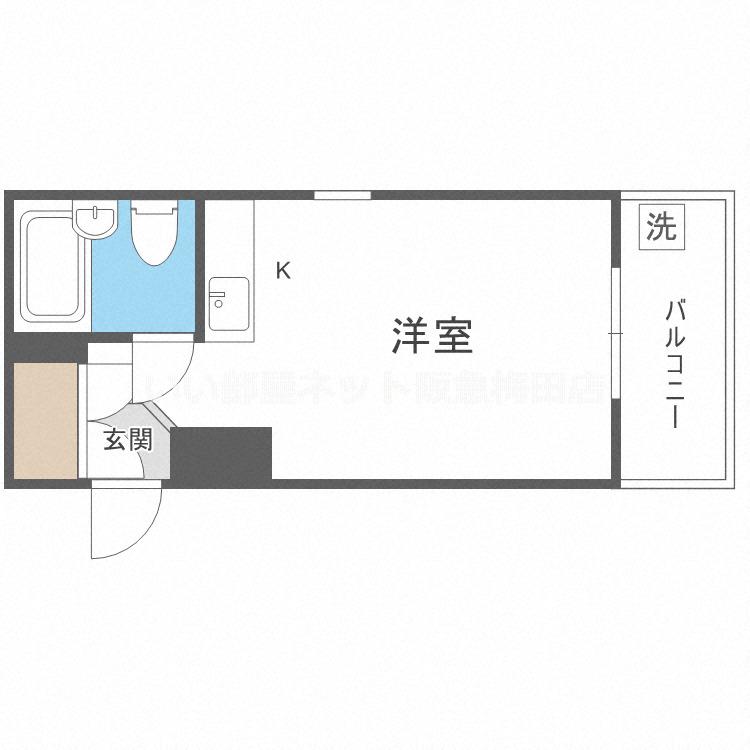 マンション立山(ワンルーム/3階)の間取り写真