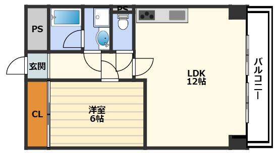 佐々木マンション(1LDK/2階)の間取り写真