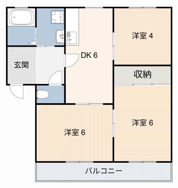 ディアス蔵(3DK/2階)の間取り写真