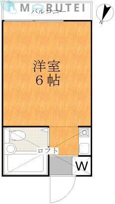グリーンハイツ(ワンルーム/2階)の間取り写真