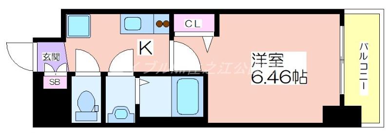LUXENA住之江公園(1K/12階)の間取り写真