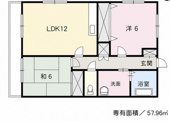 フローレンス松島(2LDK/2階)の間取り写真