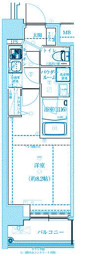 MAXIV OJI TRADIS(1K/4階)の間取り写真