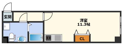 扇町第2マンション(ワンルーム/3階)の間取り写真