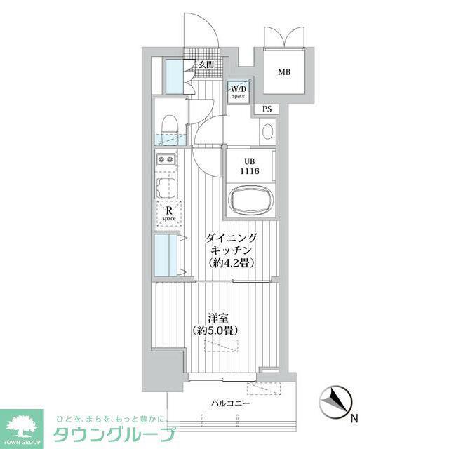 レフィールオーブ南行徳駅前(1DK/9階)の間取り写真