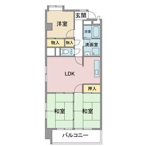 レジデンス南川(3LDK/10階)の間取り写真