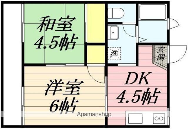 フローラル木花台6号館(2K/2階)の間取り写真