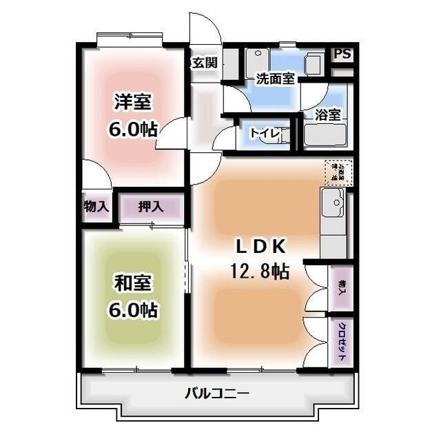 エクセレントI(2LDK/1階)の間取り写真