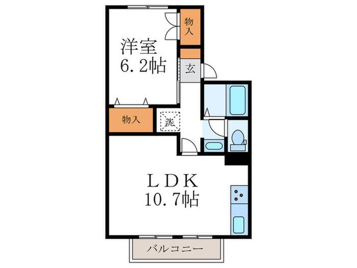 セジュール北山(1LDK/2階)の間取り写真