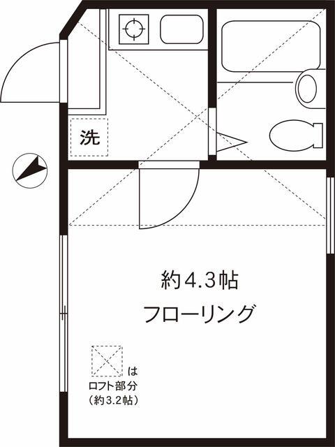 DRホームズ南千住(1K/1階)の間取り写真