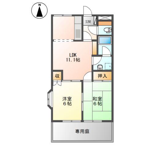 エポックハイム(2LDK/1階)の間取り写真