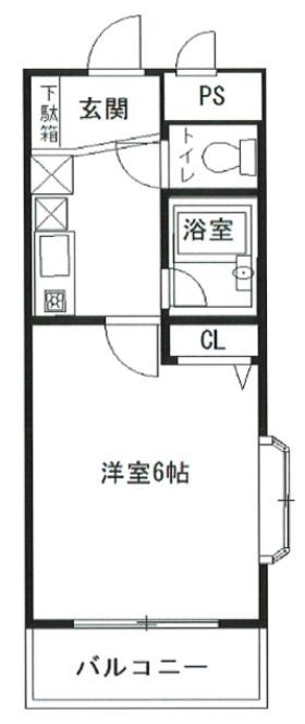 アルマーレ(1K/2階)の間取り写真
