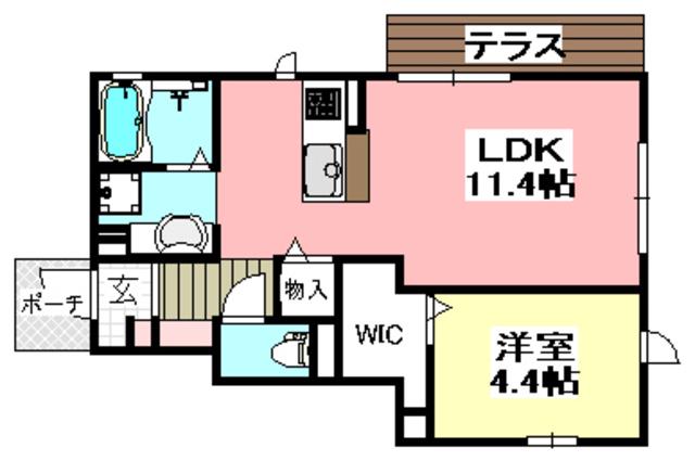 スタティオII(1LDK/1階)の間取り写真