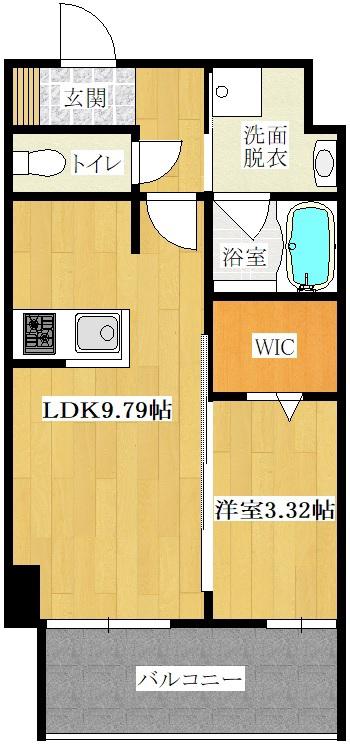 ベルセレーノ大橋(1LDK/5階)の間取り写真