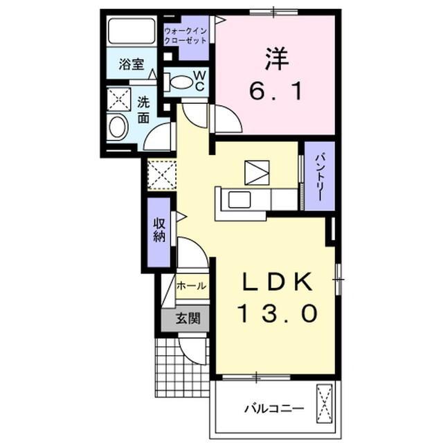シン アペックス(1LDK/1階)の間取り写真