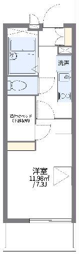 レオパレス東大城(1K/1階)の間取り写真