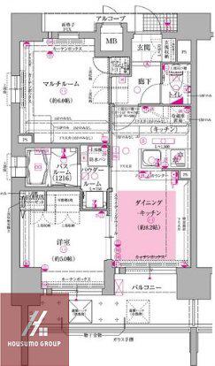 エステムプラザ梅田・中崎町IIIツインマークス SR(2DK/13階)の間取り写真