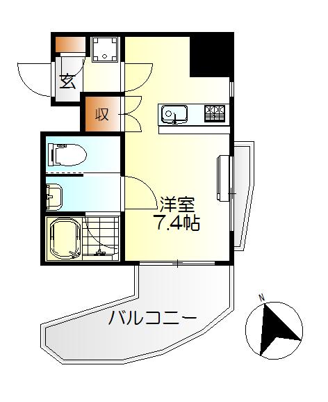DER STRADA Y2 あさひ(ワンルーム/2階)の間取り写真