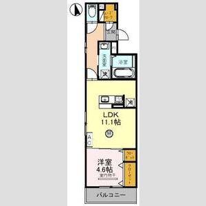 高井田ハイツ(1LDK/2階)の間取り写真