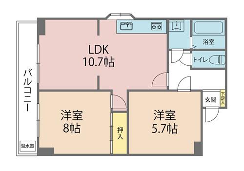 ルミナス(2LDK/1階)の間取り写真