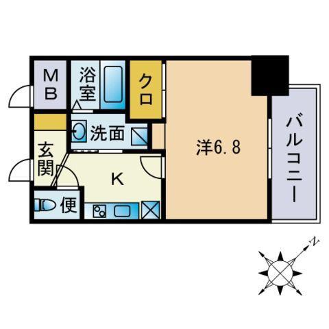 DSタワー大博通(1K/9階)の間取り写真