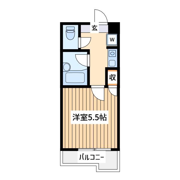 ジュネパレス海老名第03(1K/3階)の間取り写真