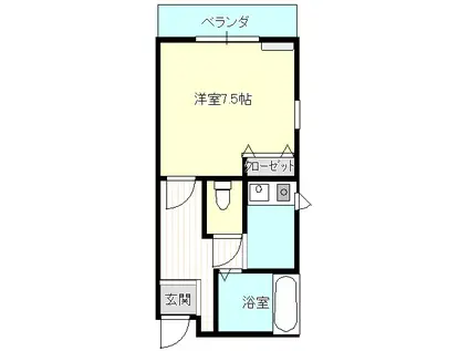 ボアソナードII(1K/1階)の間取り写真