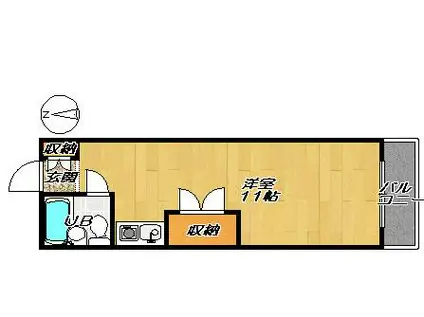 アドバンス1(1K/2階)の間取り写真