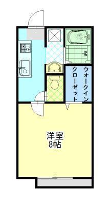 エステートユリA(1K/1階)の間取り写真