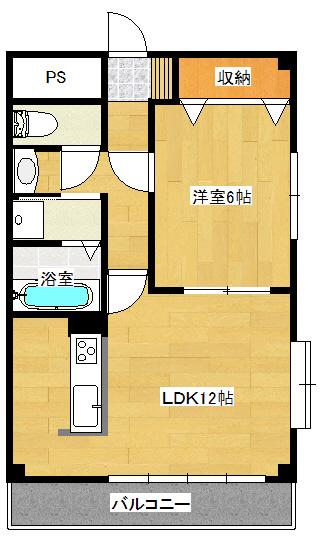 メゾングリシーヌ(1LDK/3階)の間取り写真