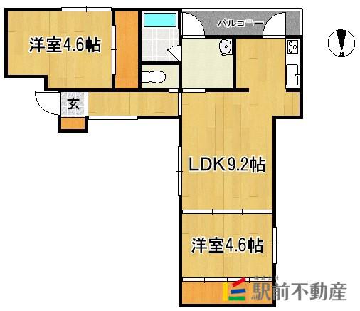 コートスタイル荒江(2LDK/1階)の間取り写真