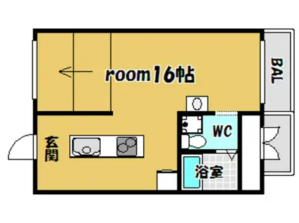スペースブロック上新庄(ワンルーム/3階)の間取り写真