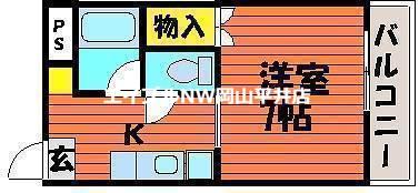グランデュール旭川(1K/4階)の間取り写真