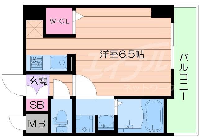 ララプレイス ザ・京橋ステラ(ワンルーム/6階)の間取り写真