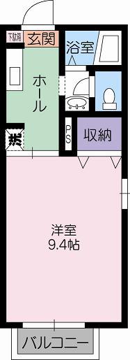メイフェアロード(1K/1階)の間取り写真