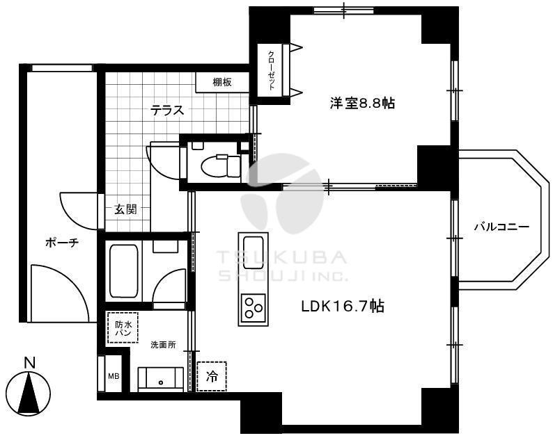 モンテヴェルデ神楽坂弐番館(1LDK/2階)の間取り写真