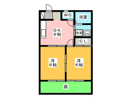 HOME ONE(2DK/1階)の間取り写真