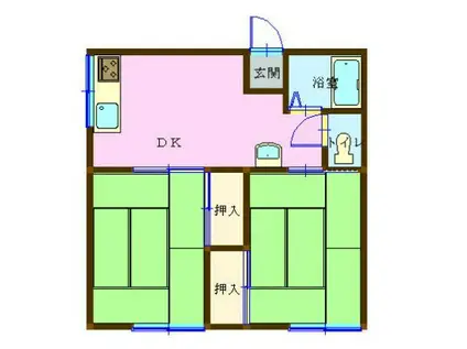 コーヨーハイツ(2DK/2階)の間取り写真