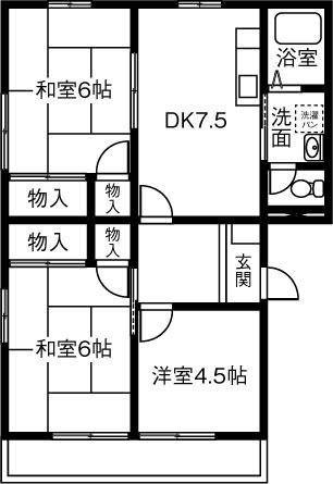 ナカシマハイツ(3DK/3階)の間取り写真