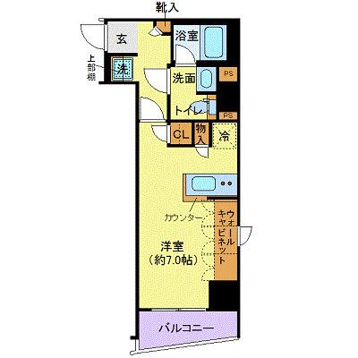 フェルクルール秋葉原(ワンルーム/4階)の間取り写真
