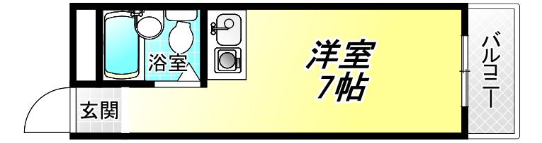 ピースハイツ長堂A棟(ワンルーム/3階)の間取り写真