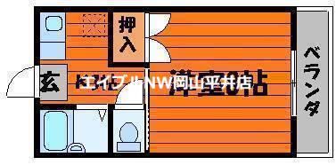 ラ・ヴィータ西市(1K/5階)の間取り写真