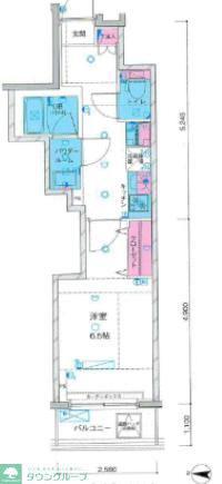 GENOVIA御徒町SKYGARDEN(1K/3階)の間取り写真